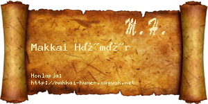 Makkai Hümér névjegykártya